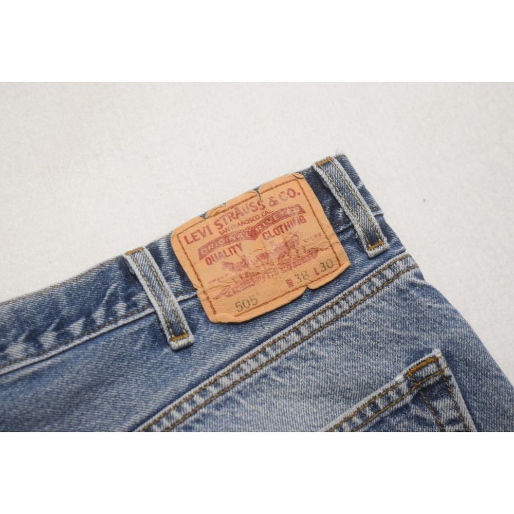 Levi's 505 Regular Fit Straight Leg Denim Blue Jeans Mens Size 38 x 30